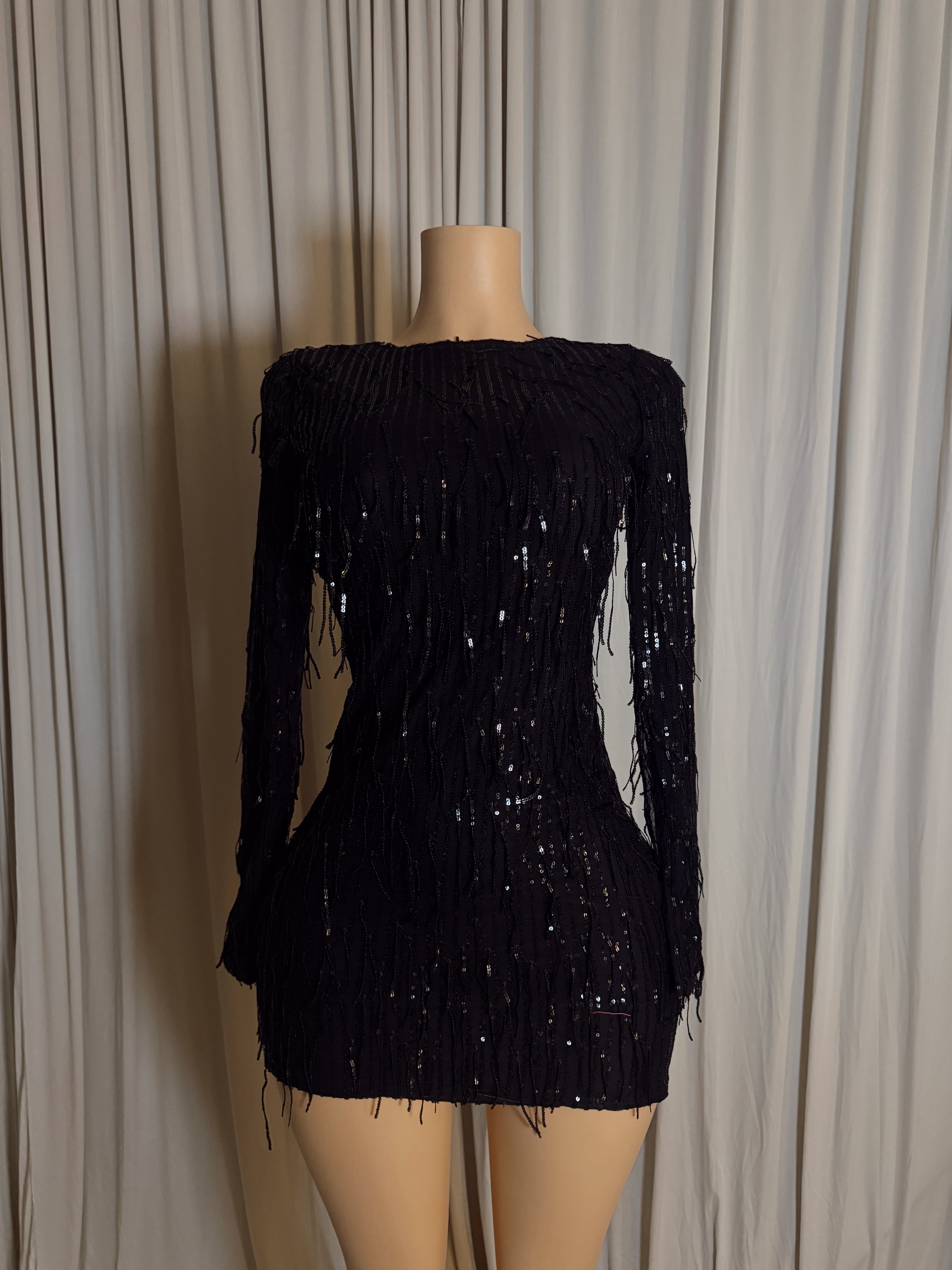Dallas sequin fringe dress
