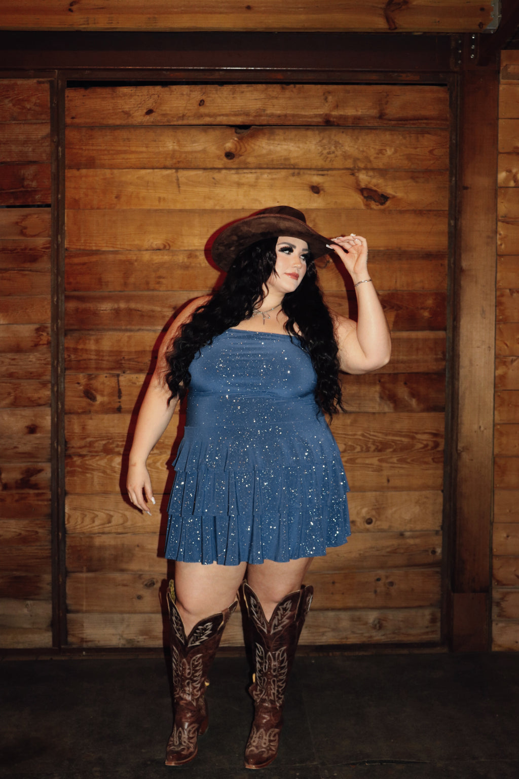Meet me at the Stockyards glitter dress | PLUS