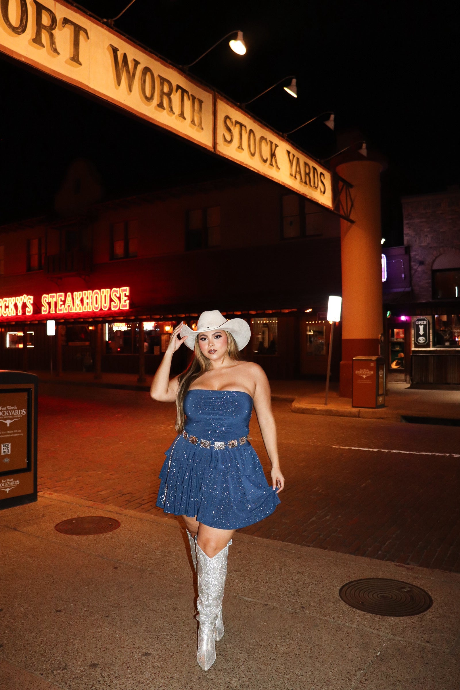 Meet me at the Stockyards glitter dress | PLUS