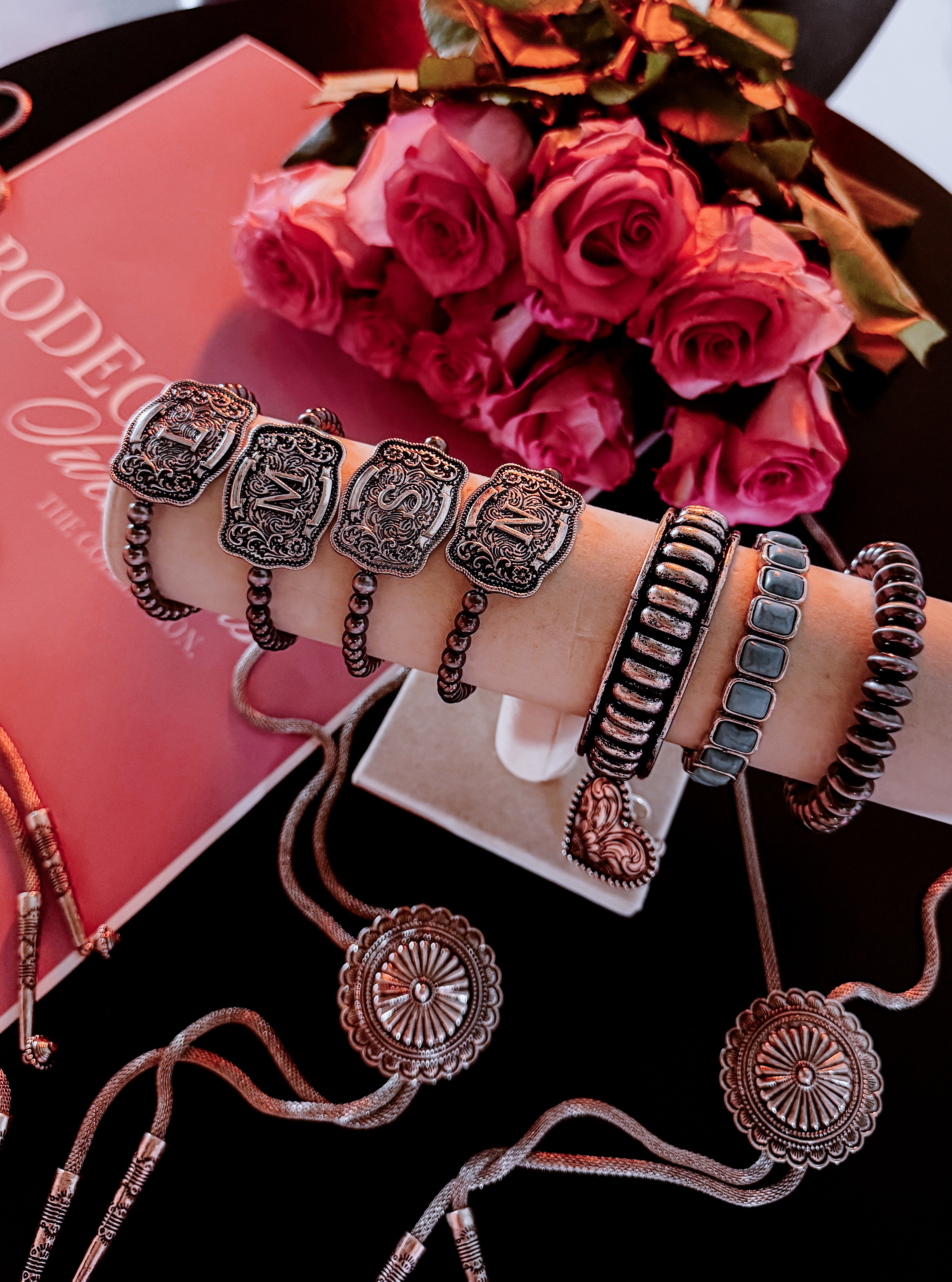 Buckle initial bracelet