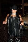 Rhinestone fringe collar
