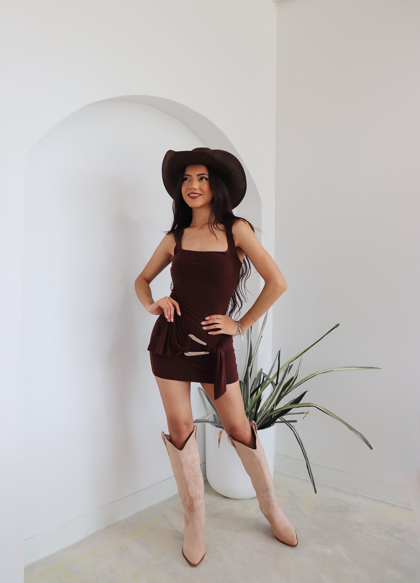 Buckle Up mini dress