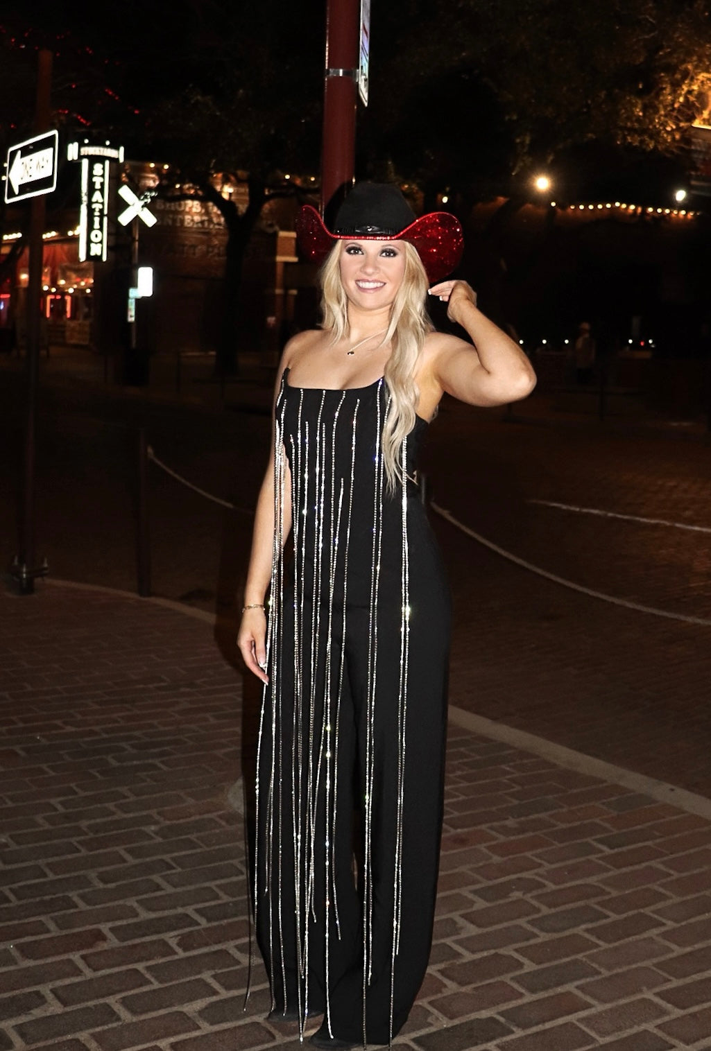 Delta rhinestone jumpsuit